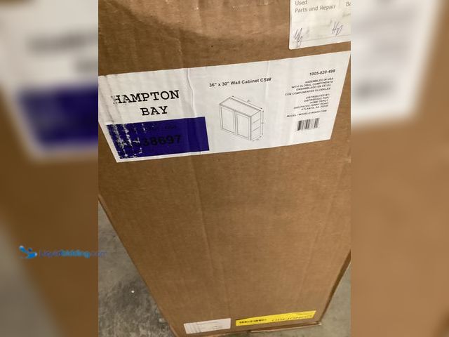 Lot 49-3527646 - Hampton Bay Courtland 36 in. W x 12 in. D x 30 in. H Assembled Shaker Wall Kitchen Cabinet in Polar ...