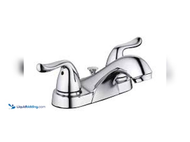 Lot 49-5448934 - Glacier Bay Constructor 4 in. Centerset Double-Handle Low-Arc Bathroom Faucet in Polished Chrome. Mo...