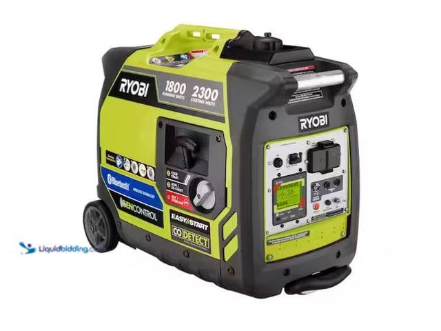 Lot 49-1575460 - RYOBI 2,300-Watt Recoil Start Bluetooth Super Quiet Gasoline Powered Digital Inverter Generator with...
