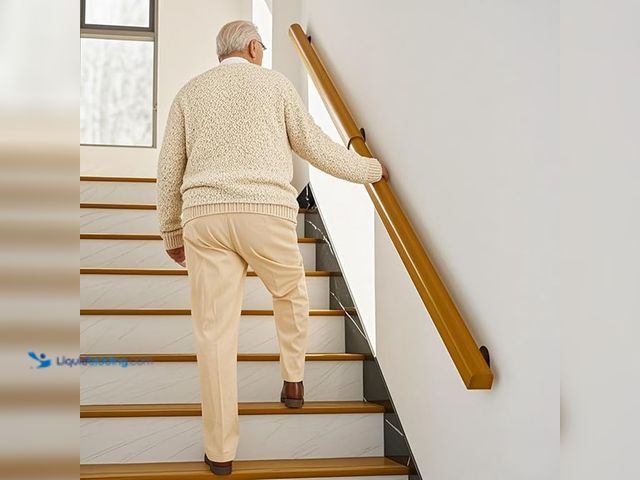 Lot 49-1578006 - BalaHou 10FT Wooden Stair Railing Indoor, Wall Railings for Stairs, Hand Rails for Indoor Stairs, No...