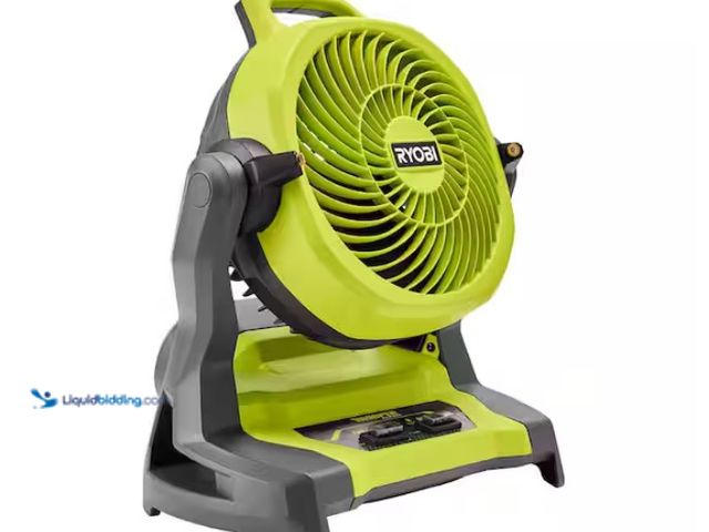 Lot 49-1578397 - RYOBI ONE+ 18V Cordless 7-1/2 in. Bucket Top Misting Fan (Tool Only), Model # PCL851B, Unused, No ba...