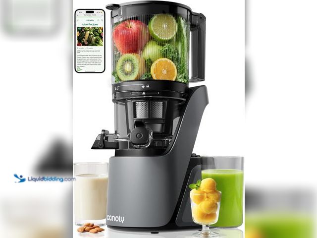 Lot 49-5463263 - Canoly C16 Cold Press Juicer, 3-IN-1 Strainers (Juice & Nut Milk & Sorbet), 6" Extra Wide Feed Chute...