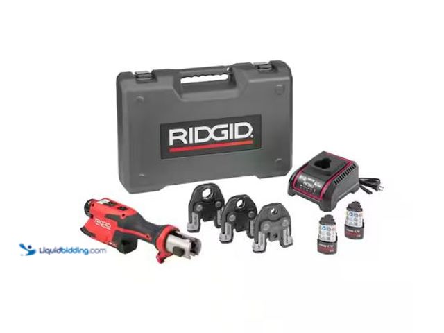 Lot 49-1601294 - RIDGID RP 251 Stainless Steel Press Tool Kit Includes 3-ProPress Jaws (1/2, 3/4, 1 in.), 2-12V Batte...