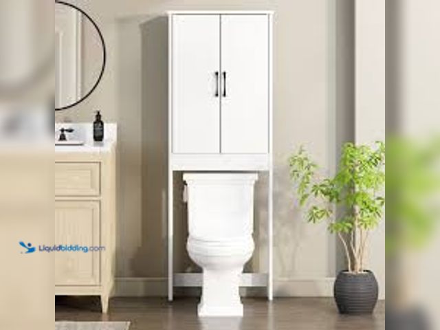 Lot 49-5541780 - Mainstays Ardent Over-the-Toilet Bathroom Storage Cabinet, White (hardware included) Unused