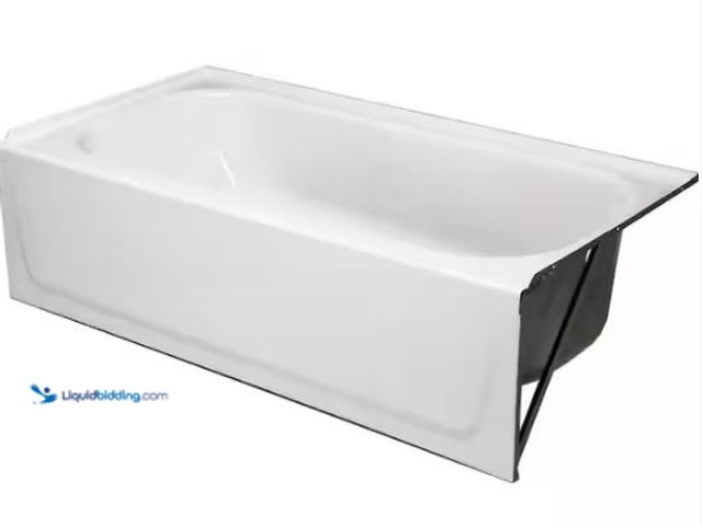 Lot 49-1569775 - Bootz Industries Aloha 60 in. x 30 in. Alcove Soaking Bathtub with Right Drain in White, Model # 011...