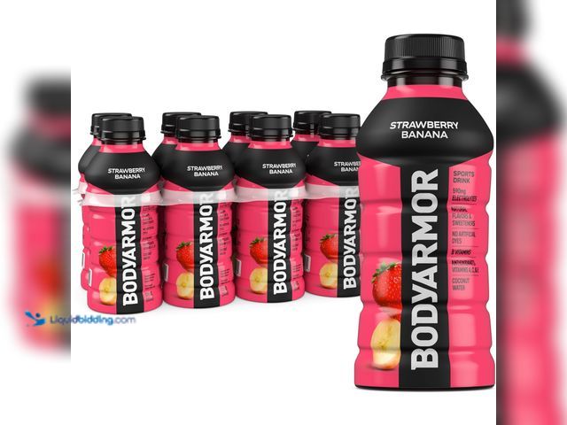 Lot 49-3564136 - BODYARMOR Sports Drink, Strawberry Banana, Electrolyte Drink Hydration, 12 Fl Oz Bottles (8 Pack), F...