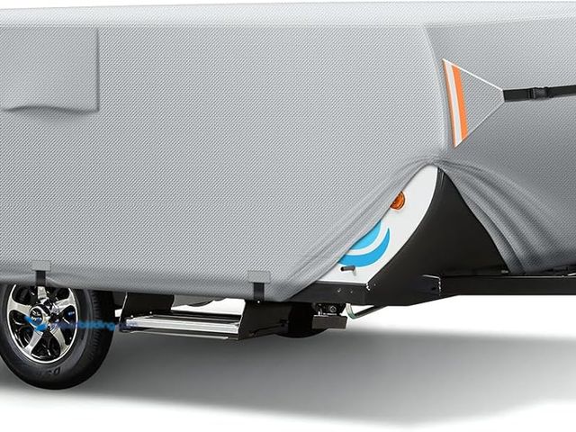 Lot 49-5406848 - Pop Up Camper Cover, Upgraded 7 Layers Top Trailer Cover, Heavy Ripstop Waterproof Pop-up Cover with...
