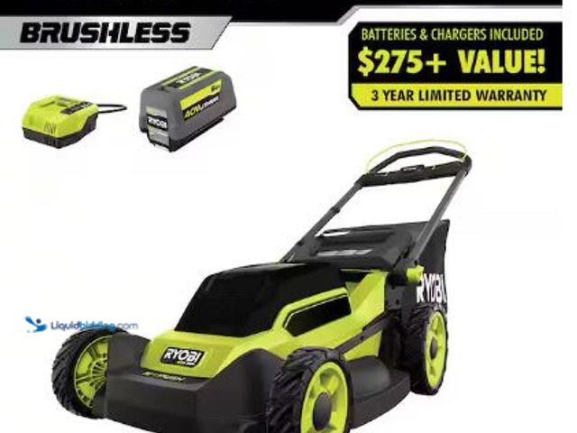 Lot 49-1513794 - RYOBI
40V HP Brushless 20 in. Cordless Battery Walk Behind Push Lawn Mower with 6.0 Ah Battery and ...