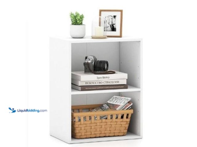 Lot 49-2025286 - Bunpeony 2-Cube Bookcase Floor Standing Open Bookshelf with 5-Position Adjustable Shelf-White, Model...