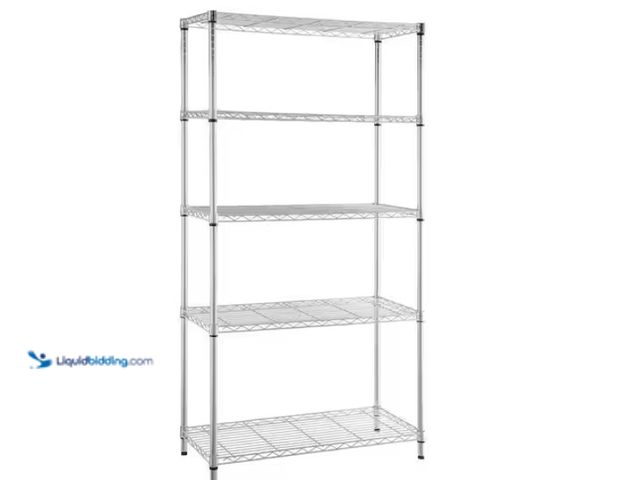 Lot 49-1622418 - HDX 5-Tier Steel Wire Shelving Unit in Chrome (36 in. W x 72 in. H x 16 in. D), Model # 21656CPS, Un...