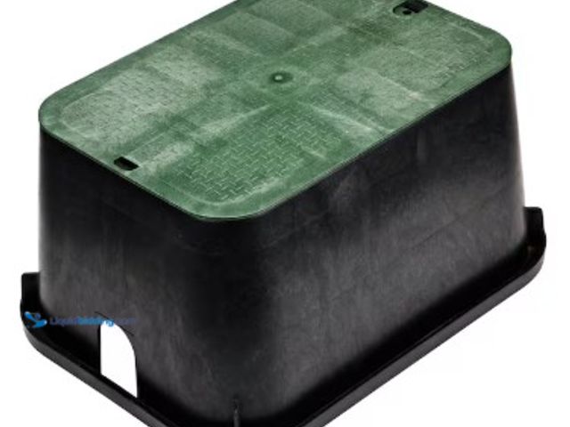 Lot 49-2025591 - NDS 15 in. X 22 in. Rectangular Jumbo Valve Box and Cover, 12 in. Height, Black Box, Green ICV Cover...
