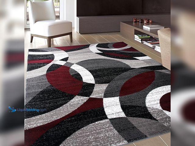 Lot 49-5452091 - Rugshop Red Modern Geometric Indoor Area Rug, Overlapping Circle Pattern, Fade Resistant, Non-Sheddi...