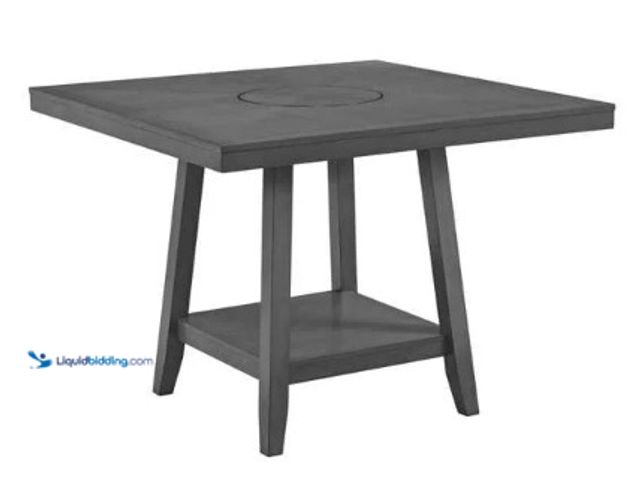 Lot 49-5543147 - Transitional Square Counter Table with Lazy Susan. SKU: D-7670-3-CT. Unused with attachments and har...