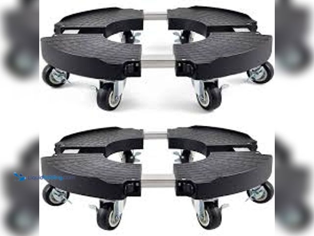 Lot 49-5485385 - OGETFUUR 2-Pack Metal Plant Caddy with 8 Lockable Casters, Rolling Plant Stand for 8 in.-22 in. Larg...