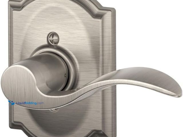 Lot 49-5408060 - Lot of 2. Schlage Accent Satin Nickel Right Handed Dummy Door handle with Camelot Trim. [Model # F17...