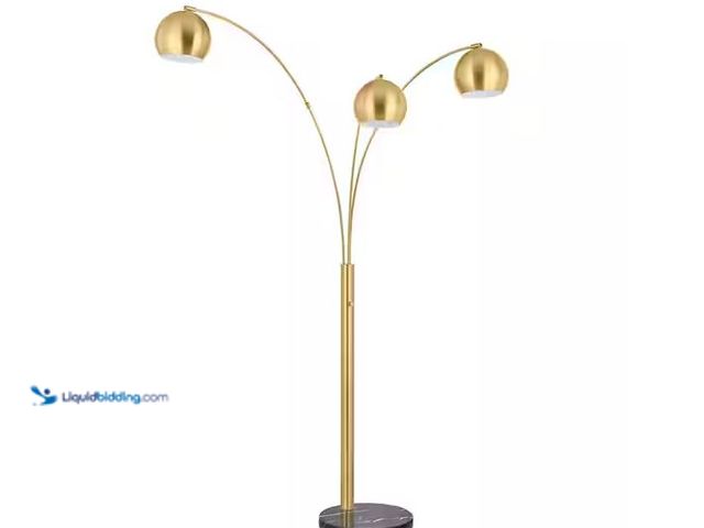Lot 49-5551846 - Hampton Bay
Caldwell 74.5 in. 3-Light Gold Arc Floor Lamp with Metal Shades and Black Marble Base, ...