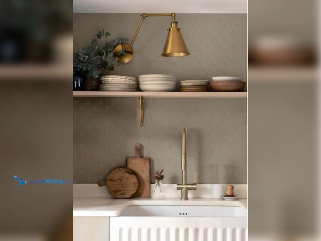 Lot 49-2003650 - Approx. (55) sq. ft. of Chesapeake Surdiva Stone Grey Floral Fan Wallpaper, (56.4 sq.ft./ 1 ROLL), M...