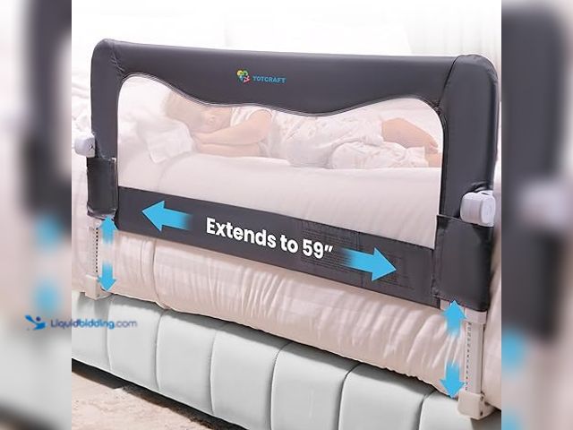 Lot 49-1576856 - Tot Craft Flex guard Height & Length Adjustable Bed Rail for Toddlers – Fits Twin, Full, Queen & Kin...