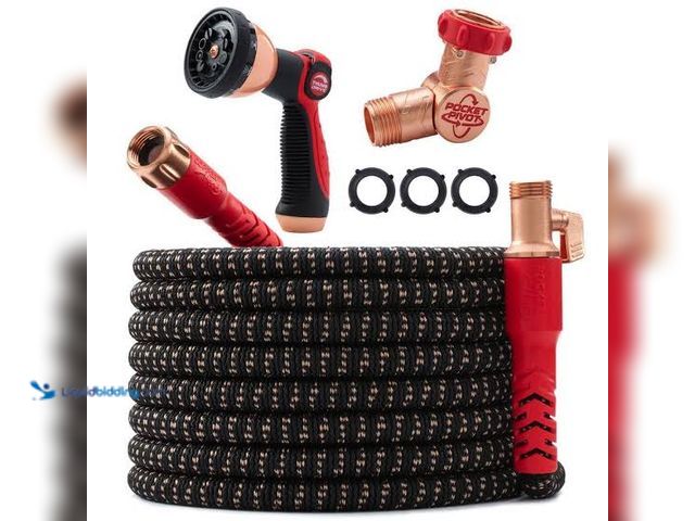 Lot 49-5546447 - Pocket Hose Copper Head 3/4 in x 100 ft. w/New Pocket Pivot Expandable Garden Hose, Swivels 360°, 3X...
