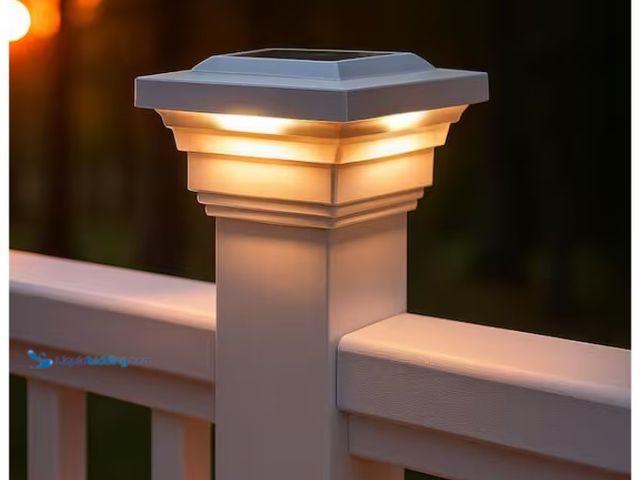 Lot 49-1622749 - Lot of (2) CLASSY CAPS Regal 4 in. x 4 in. Outdoor White Vinyl LED Solar Post Cap (2-Pack), Model # ...