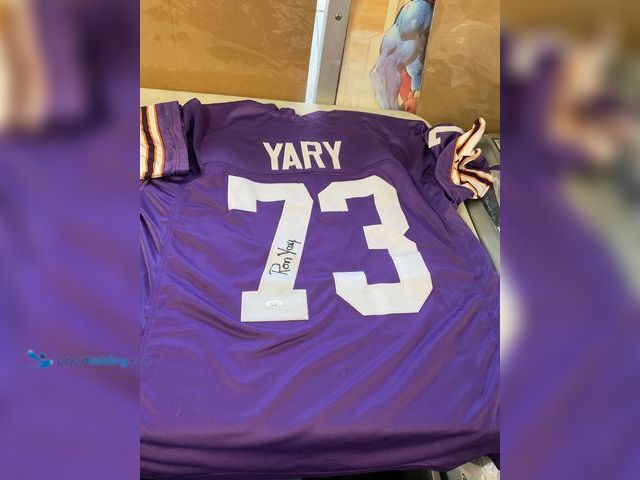 Lot 49-1830647 - COLLECTIBLE NICE MINNESOTA VIKINGS RON YARY AUTOGRAPHED STITCHED JERSEY WITH JSA COA #COINS0219