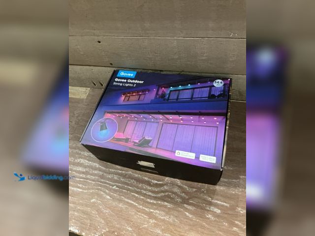 Lot 49-5487567 - Govee Smart Outdoor String Lights 2, 144ft Outdoor Lights with Dimmable Warm White LED Bulbs, 47 Sce...