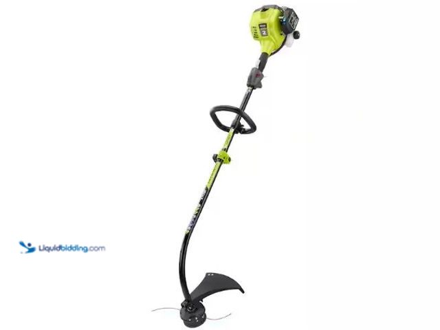 Lot 49-3615725 - RYOBI 25cc 2-Stroke Attachment Capable Full Crank Curved Shaft Gas String Trimmer, Model # RY252CS, ...