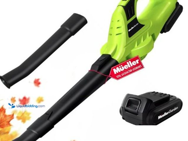 Lot 49-5436577 - Mueller UltraStorm Leaf Blower Cordless Electric, with 1 Battery and Charger, 140 MPH 20 V Powerful ...