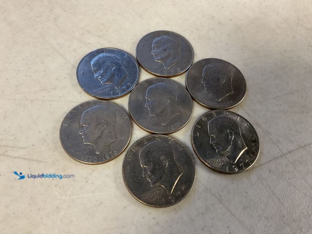 Lot 49-1830035 - LOT OF 7 “IKE” EISENHOWER LARGE ONE DOLLAR COINS INCLUDING 1971, 1972, 1976 AND 1977 #COINS0219