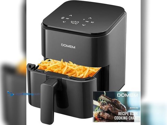 Lot 49-1576814 - 3 Qt Compact Air Fryer with Non-Stick Basket and Rack, User Friendly Simple Touchscreen, Cook in Sim...