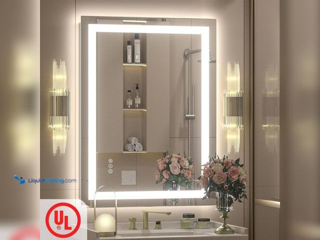 Lot 49-5487590 - Apmir
24 in. W x 32 in. H Rectangular Frameless Front & Back LED Lighted Anti-Fog Tempered Glass Wa...