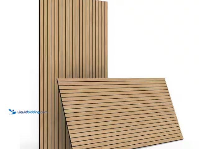 Lot 49-3433503 - (62) sq. ft. of sunwings Natural Oak 2/5 in. x 1.96 ft. x 3.93 ft. Wood Slat Acoustic Panels 3D Deco...