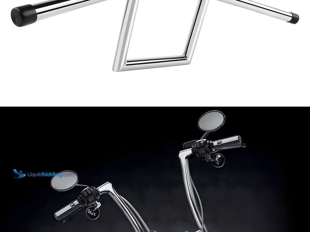 Lot 49-5546183 - DREAMIZER 1 inch Motorcycle Handlebars 8" Rise 25mm Ape Hanger Z-Bars Compatible With Harley Sportst...