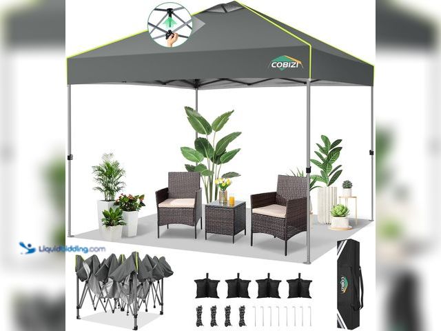 Lot 49-3536024 - COBIZI 10x10 Pop Up Canopy Tent Without Removable Sidewalls, One Push Party Tent Outdoor Waterproof ...