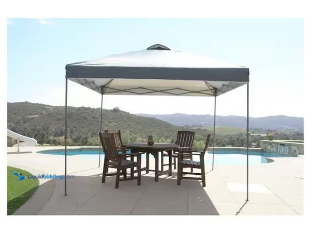 Lot 49-3613815 - Everbilt 10 ft. x 10 ft. Grey Instant Canopy Pop Up Tent, Model # NS CLIA 100-G, Slightly used, Has ...