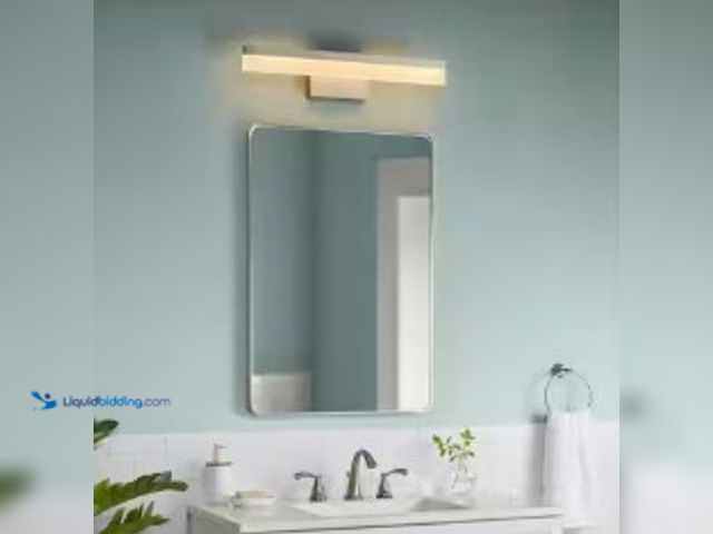Lot 49-2025261 - Hampton Bay Eldridge 24 in. 1-Light Bushed Nickel LED 5CCT Vanity Light with Frosted Acrylic Shade a...
