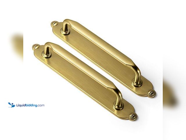 Lot 49-2024388 - Lot of (2)- Goo-Ki 2-Pack 5 in. (128mm) Brushed Gold Zinc Alloy Cabinet Pull with Decorative Rivet B...