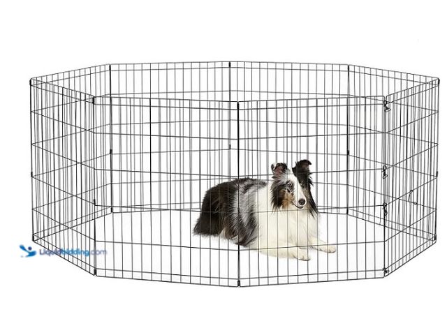 Lot 49-1572201 - New World Dog Exercise Pen and Playpen Without a Door, Includes Grounding Stakes and Provides 4.7 Me...