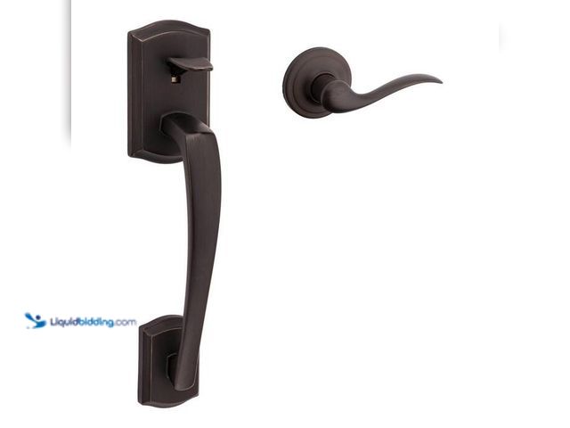 Lot 49-5412985 - Kwikset
Prescott Door Handleset Only with Tustin Door Handle in Venetian Bronze, unused.