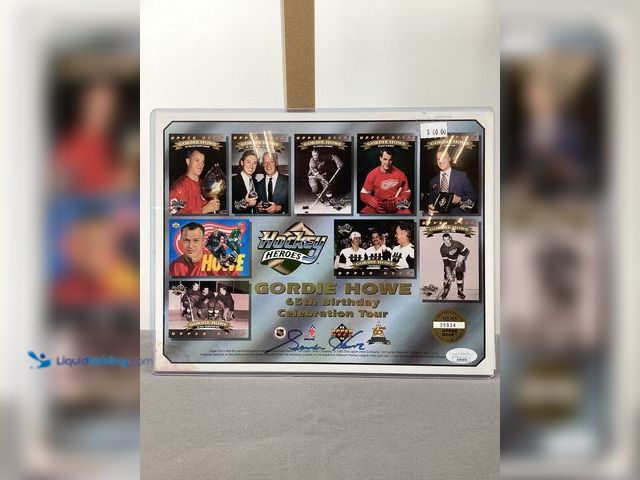 Lot 49-910643 - Photograph Certified Signed Photo - Gordie Howe 65th Birthday Celebration Tour NHL Hockey Heroes Sig...