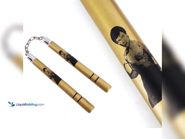 Lot 49-3471083 - Hardwood Nunchaku 12"  Gold - NEW - These nunchucks have 12" handles with an approximate diameter of...