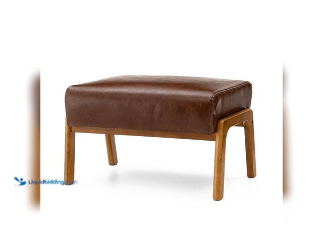 Lot 49-3539406 - Glitzhome
Mid-century Modern Coffee Leatherette Accent Stool with Walnut Rubberwood Legs (scuffs an...