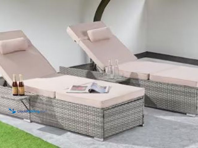 Lot 49-1525125 - SANSTAR 2-Piece Patio Wicker Chaise Lounge Chairs, Rattan Reclining Chair Adjustable Backrest with S...