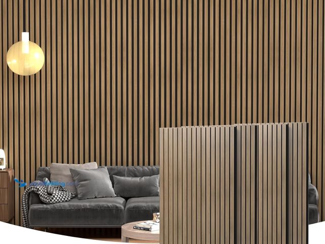 Lot 49-5437643 - 4-Pack Acoustic Wood Panels for Wall and Ceiling (47.2" x 23.6") – Stylish Soundproof Slat Panels wi...