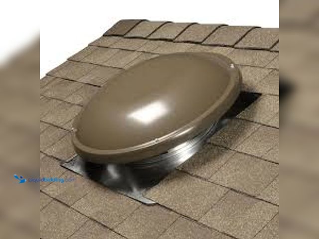 Lot 49-5461039 - Master Flow 144 sq. in. NFA Galvanized Dome Roof Louver Static Vent in Weathered Wood, Model# DRL144...