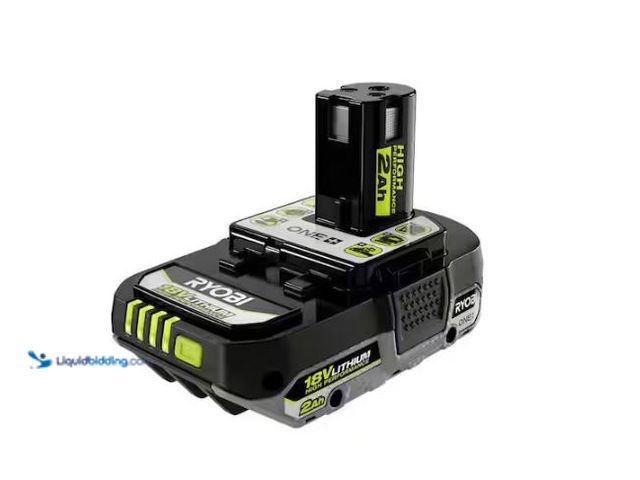 Lot 49-1627489 - RYOBI ONE+ 18V 2.0 Ah Lithium-Ion HIGH PERFORMANCE Battery Model # PBP003, Slightly Used, Powers On ...