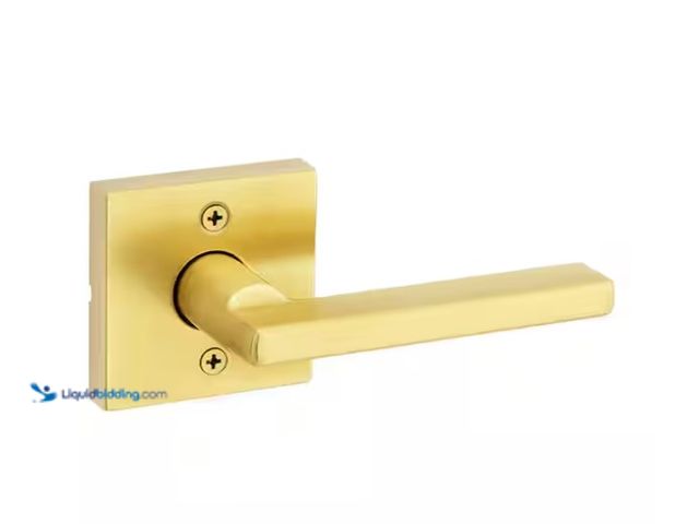 Lot 49-1566820 - lot of (4) Kwikset Halifax Square Satin Brass Half-Dummy Door Handle, Model # 788HFL SQT 4, unused  ...