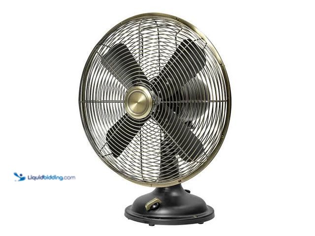 Lot 49-5542803 - Better Homes & Gardens New 12 inch Vintage Oscillating Table Fan Black with 3 Speeds Unused
