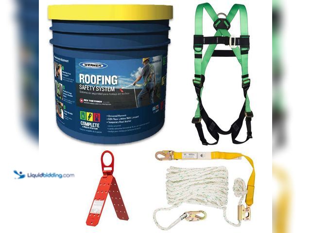Lot 49-5552859 - Werner
Fall Protection Roofing Safety System Compliance Kit. Model # K211201W. Unused
