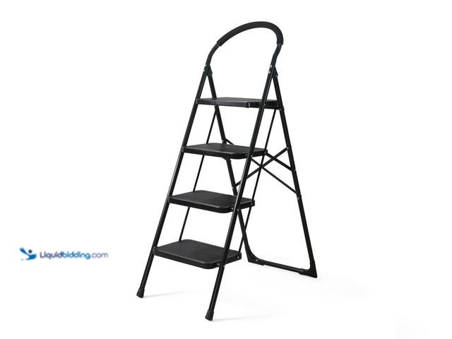 Lot 49-5437780 - CAPHAUS Reach Height 3.2 ft. Folding Light-Weight 4-Step Ladder, 330 lbs. Load Capacity with Extra W...